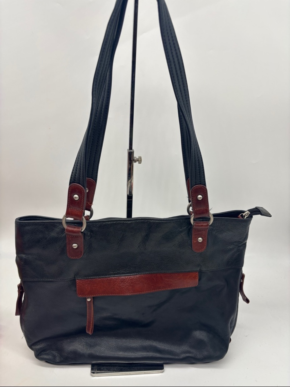 Osgoode Marley feel the difference Black and Brown Two-Tone Leather Tote Bag
